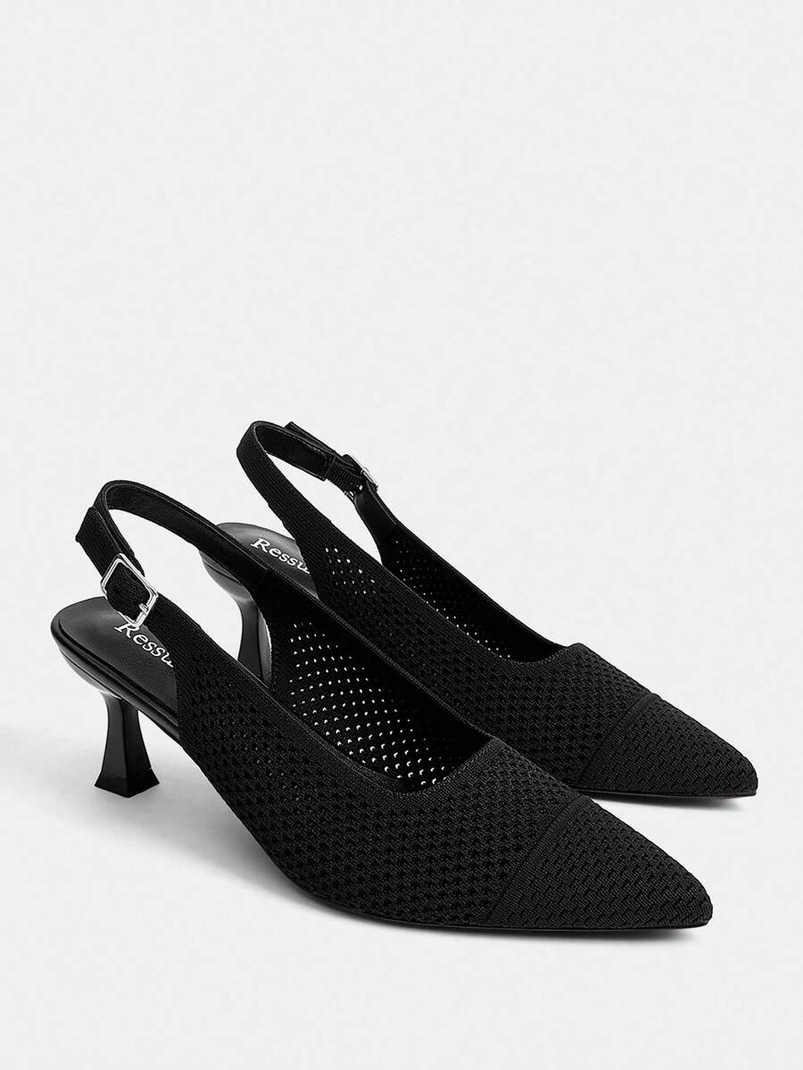 Giày cao gót đế xuồng màu đen thời trang nữ thoải mái