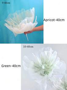 1 件 40/50 厘米大型仿真花橱窗展示 3D 大型人造花悬挂纱网镂空假花婚礼装饰 - 彩色 - 查看 16