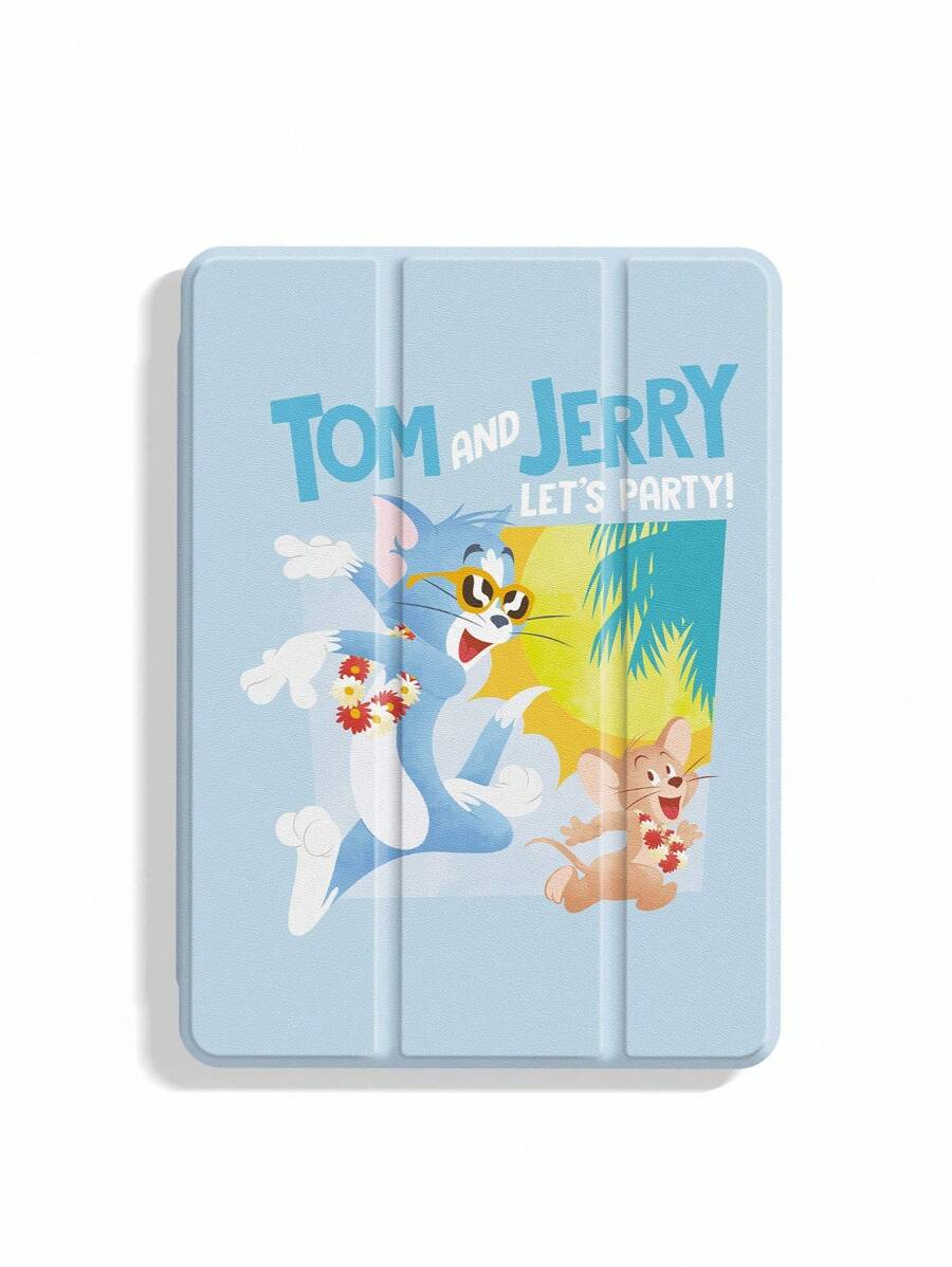 TOM & JERRY X SHEIN 卡通图案蓝色可爱平板电脑套