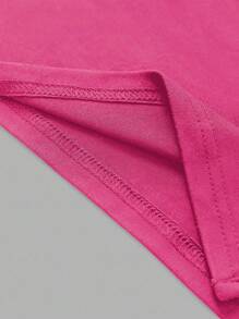 Sweetra Váy ôm body không tay màu trơn thời trang nữ có xẻ tà phía trước, ngắn - Hồng - Xem 5