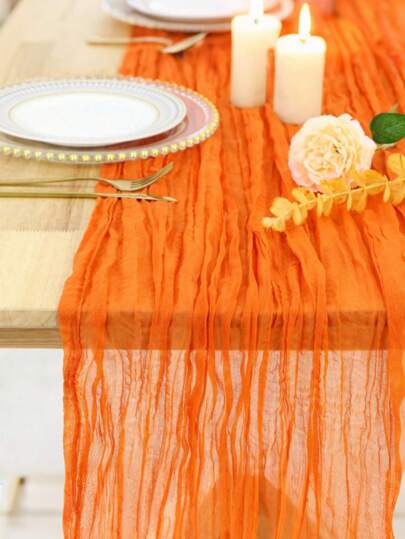 Toalha de mesa de tecido de queijo, caminho de mesa de tecido de fazenda boêmio SheerCheezy para festa de casamento, chá de bebê, aniversário, decoração de casa