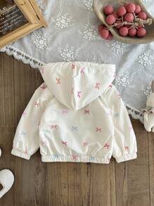 SHEIN Chaqueta ligera con capucha, para uso diario, para bebés y niñas pequeñas de 0-3 años, para primavera/verano - Multicolor - Ver 2