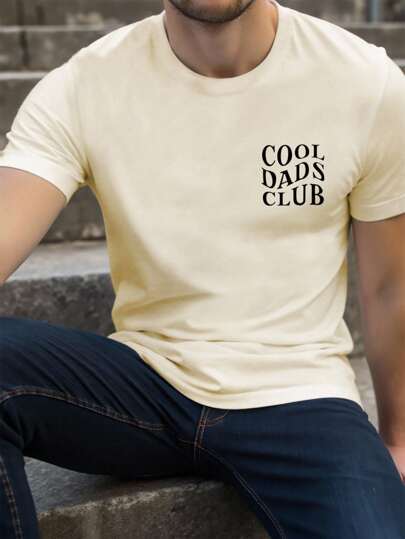 Manfinity Dauomo Camisetas para hombre Camiseta del Club de Papás Geniales, Regalo para Papá, Camiseta de Papá, Cuello Redondo Divertido de Papá, Regalo de Cumpleaños de Papá, Regalo del Día del Padre, Moda Actual, Moda, Camisetas Estéticas, Regalo para Hermanos