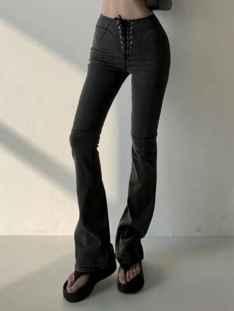 High Waist Bodycon Sexy Skinny Flare Leg Jeans For Women