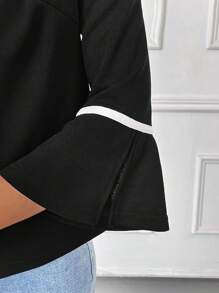 SHEIN Clasi Áo khoác nhẹ màu tối giản đa năng thời trang thường ngày cho nữ vào mùa thu/đông - màu đen - Xem 7