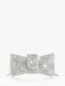 SHEIN SXY Quý cô, Túi xách dạ hội, Túi cầm tay, Túi đeo chéo, Thời trang, Thanh lịch, Đơn giản, Cá nhân hóa, Đa năng, Cổ điển, Ngọc trai nhiều màu, Nơ, Dành cho tiệc cocktail, Tiệc tùng, Vũ hội, Câu lạc bộ, Hẹn hò, Sinh nhật, Buổi tối, Đêm hẹn hò, Vũ hội, Trà chiều, Ngày lễ tình nhân - Bạc - Xem 2