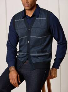 Manfinity CityGents Men's Lightweight Spring Autumn Knitted Vest