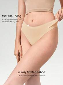 GLOWMODE 2条装轻薄透气吸汗中腰无缝隐形丁字裤日常运动内裤