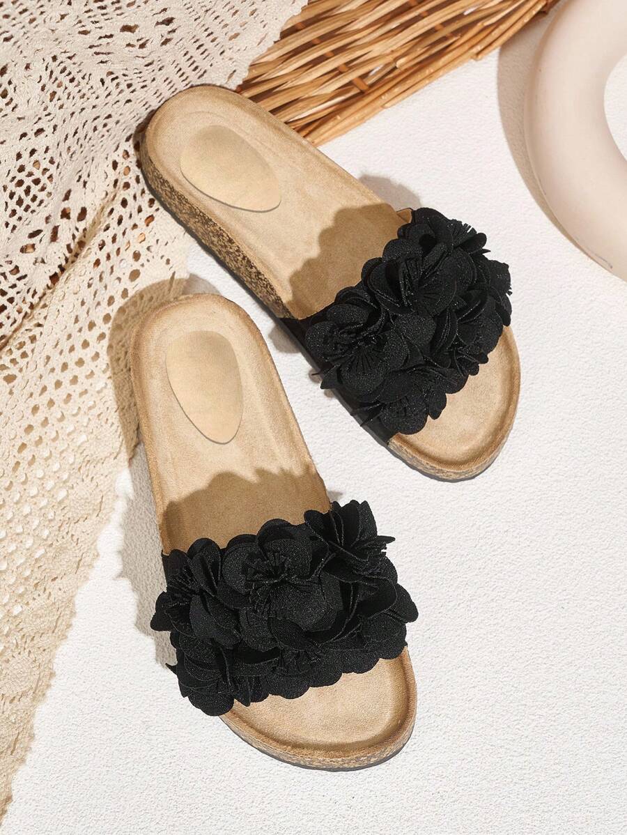 Styleloop Women's Flat Sandals, Boho Style, Retro American, Bohemian, Western, Music Festival, Party Outfit Holiday Travel Essential Boho Cowgirl Outfit - Black - View 1