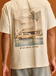 Musero 男式超大短袖圆领后背艺术图案T恤秋冬衣橱