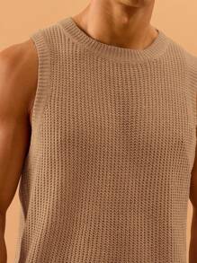 Musero Knit Ribbed Sleeveless Vest Autumn Winter Layering