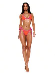 Musera Resort Quần bikini buộc dây gợi cảm viền tương phản chỉ dành cho kỳ nghỉ hè mùa xuân Ibiza Beachwear Nanoscopic Techno - Nhiều màu - Xem 4