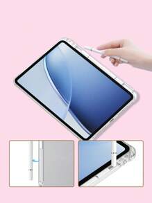 TOM & JERRY X SHEIN 1pc Cute And Creative Cartoon Collaboration, High-End Texture, Simple, Fully Transparent, Shockproof And Fashionable Pad Case. Halloween And Christmas Gift, Compatible With IPad/ - Multicolor - View 5