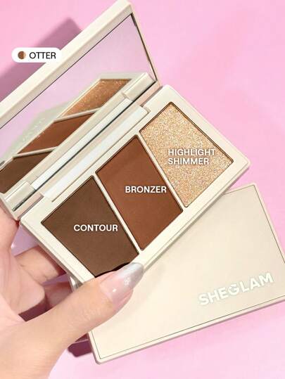 SHEGLAM Trio Hero Face Palette-Otter Contour 兩用多用途塑形粉 品牌 美容 化妝 化妝品 適合女性與女孩 完美搭配冬季春季 Y2K 時尚 流行 生日禮物 假期 派對準備就緒 最佳顏色
