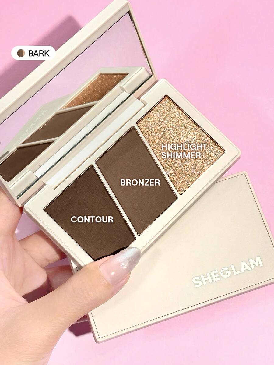 SHEGLAM Trio Hero 臉部彩妝盤-樹皮輪廓兩用多用途塑形粉 品牌 美容 化妝 化妝品 適合女性與女孩 完美搭配冬季 Y2K 時尚 流行 生日禮物 假期 派對準備就緒 最佳顏色 - Bark - 查看 1