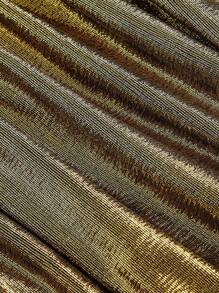 SHEIN MOD 女士金色褶皱时尚短款抹胸连衣裙