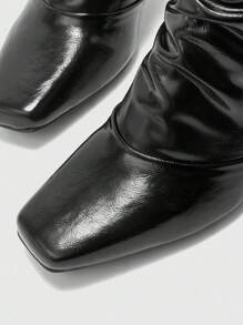 CUCCOO BIZCHIC Women's Pointed Toe Ruched Fashionable Ankle Boots And Ankle Boots - Black - View 7