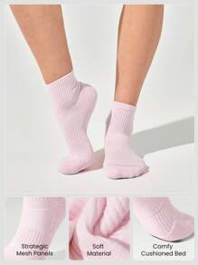 GLOWMODE 5 Pairs Socks Soft Ventilated Mesh With Embroidered Logo Workout Daily Casual