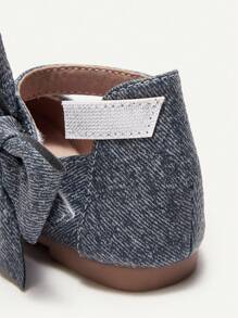 Cozy Pixies 1 Pair Versatile Casual Cute Girl Vintage Blue Bow Decor Soft Bottom Princess Flats, Suitable For Spring, Autumn, All Seasons Party - Blue - View 7