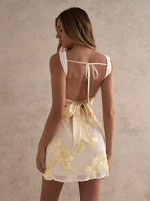 Glamine Women's Sexy Backless Mini Dress For Summer Women Short Dresses Summer Women Dresses Elegant Gown Women S White Dress Work Summer Dresses Summer Dress For Wedding Butter Yellow