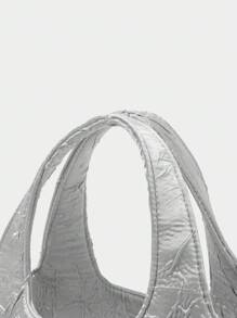SHECARRY Fashionable Casual Versatile Women Top Handle Bags - Silver - View 6