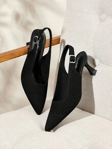 Giày cao gót đế xuồng màu đen thời trang nữ thoải mái - màu đen - Xem 5