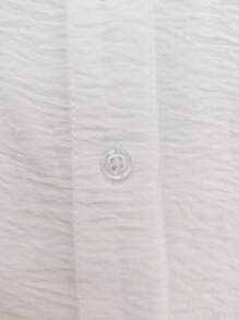 INAWLY Camicia casual monofilamento a maniche lunghe con spalle scivolate e monopetto di colore unito per donna