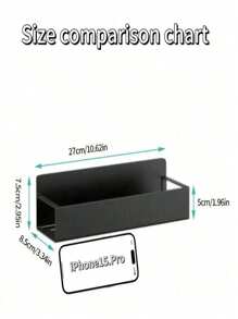 1pc Stainless Steel Magnetic Wall-Mounted Storage Rack, No-Drill Overhead Tiered Shelf For Refrigerator & Washing Machine, Multipurpose Metal Organizer, Space-Saving Design, Utility Racks Home Bathroom Decor Bathroom Organizer Summer Back To School - Black - View 6