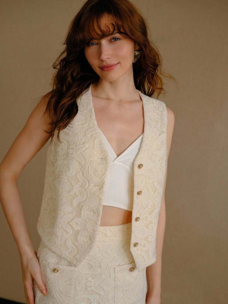 EMBROIDERY BUTTON UP WAISTCOAT