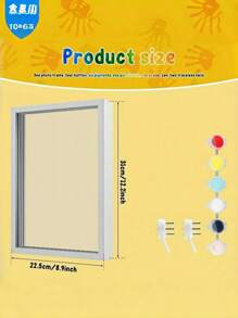 SHEIN 1 pezzo Kit Memory con stampa a mano DIY, cornice per ombreggiatura in legno con 4 fogli di acrilico trasparente senza elettricità, regalo per decorazione domestica per famiglia, couples, fratelli, amici, laurea, decorazione da parete