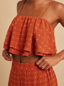 Travachic 圓點吊帶上衣&闊腿褲