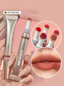 SHEGLAM Pout Pillow Cushion Matte Liquid Lipstick-Hit The Hay Long Lasting Liquid Lipstick Matte Finish Sponge Tip Applicator Lip Gloss Moisturizing Non-Sticky Lip Gloss Brand Beauty Makeup Face Paint Cosmetic For Women Girls Perfect For Fall Winter Ideal For Y2K Fancy Fashion Suitable For Birthday Christmas Present Party Ready Best Color