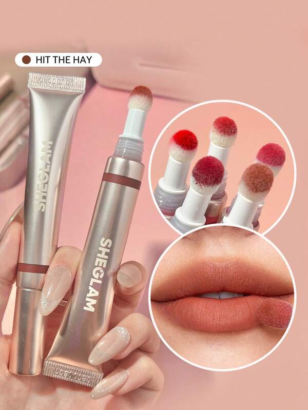 SHEGLAM LáPiz Labial LíQuido Mate Con Forma De Almohada Pout Pillow Cushion-Hit The Hay LáPiz Labial LíQuido De Larga DuracióN Acabado Mate Aplicador Con Punta De Esponja Brillo De Labios Brillo De Labios Hidratante No Pegajoso Marca Belleza Maquillaje CosméTico Para Mujeres NiñAs Perfecto Para OtoñO Invierno Ideal Para Y2K Elegante Moda Adecuado Para CumpleañOs Navidad Presente Fiesta Listo Mejor Color