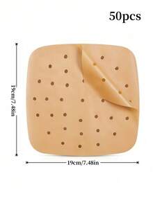 50 tờ giấy dầu chiên không dầu chưa tẩy trắng, Máy chiên không dầu dùng để nướng, Giấy dầu đục lỗ màu trắng tự nhiên Suare, Giấy lót chiên không dầu cho bếp, Giấy chiên không dầu, Máy chiên không dầu Air Fryer, Quay lại trường học - màu nâu - Xem 4