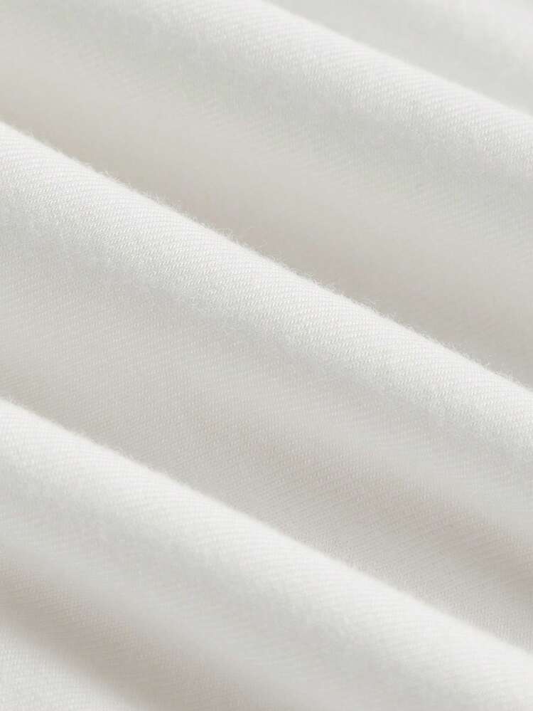 SHEIN Maija Ivory Oblique Shoulder Wrapped Floral Ruffle Detail Women's All-Match Top, Spring/Summer Versatile Minimal Design Apparel, Suitable For Holidays