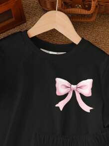 SHEIN Leap Crew 青少年女孩休闲简约短袖和短裤两件套，适合夏季 - 彩色 - 查看 4