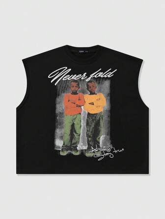 Street Life Canotta da uomo con stampa grafica, vestibilità ampia, girocollo, a maniche corte