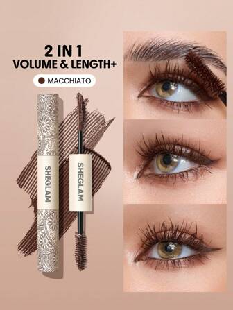 All-In-One Volume & Length Mascara-Waterproof Macchiato Waterproof Double Head Brush Easy To Remove No Smudge Mascara Graduation Birthday Holiday Summer Fall Autumn Y2K Fancy Fashion Women Brand Makeup Cosmetic Beauty Party Beach Travel Camping Outdoors School Campus Trip Festivals Decor Gift Present Rose Girl Cosplay Best Color Charm Vibe