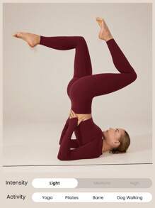 GLOWMODE 26 英寸 FeatherFit™ 高期望超高腰口袋紧身裤 - 酒紅色 - 查看 7