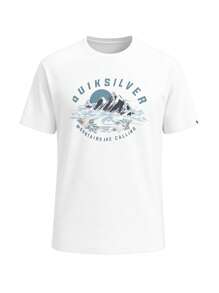 Quiksilver Men's Simple Print Crew Neck Short Sleeve T-Shirt - White - View 4