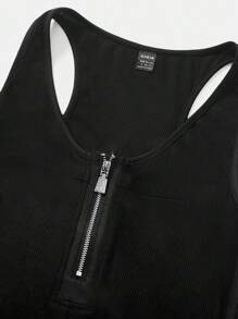 Maija Top minimale senza maniche con chiusura lampo in metallo, aderente, per l'estate, urban chic, comodo e versatile per le donne