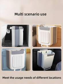 SHEIN Large Capacity Kitchen Folding Garbage Bin Cabinet Hanging Garbage Storage Bin Thickened Material And Large Diameter Design Portable Household Kitchen/Desktop Artifact - Multicolor - View 6