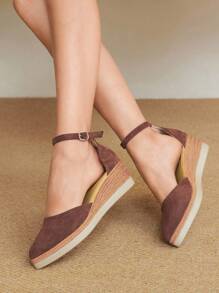 Styleloop Women's Woven Rope Platform Wedge Sandals, Vacation Style BOHO Chic Retro American Western Music Festival Party Outfit For Christmas Vacation Outfits Travel Essentials Summer Shoes - Coffee Brown - View 6