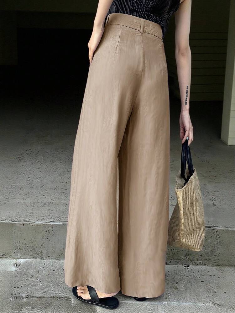 Women's Loose Casual Straight Leg Pants, Comfortable Summer Beach Vacation Trousers