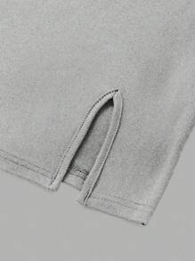 Sweetra 女式纯色露肩修身开叉紧身无袖连衣裙，适合夏季迷你短款女装 - 淺灰色 - 查看 7