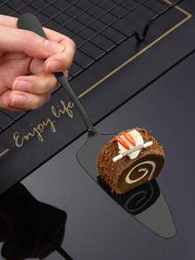 12-Piece Matte Black Stainless Steel Cake Server Set - Professional Dessert Spoons & Knives For Bakeries, Catering & Home Entertaining (Dishwasher Safe & Rustproof) - Black - View 3