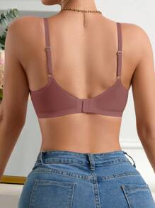 1 Áo ngực không gọng trơn thoải mái không đường may cho nữ - Màu tím hoa cà - Xem 2