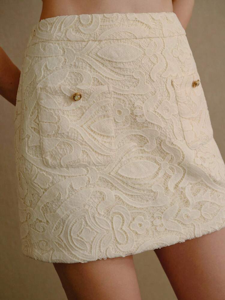 ELEGANT CASUAL LACE A-LINE MINI SKIRT FOR VACATION