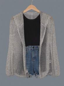 Franclia Women's Solid White Semi-Sheer Sun Protection Jacket Casual Outfits Spring Clothes For University Fall Winter Cloth For Women - Light Grey - View 1