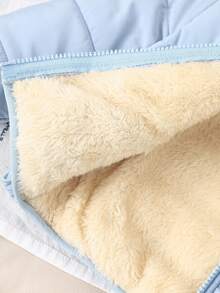 SHEIN Playful Pals 男宝宝秋冬外套休闲风格加厚保暖夹克 - 淺藍色 - 查看 6